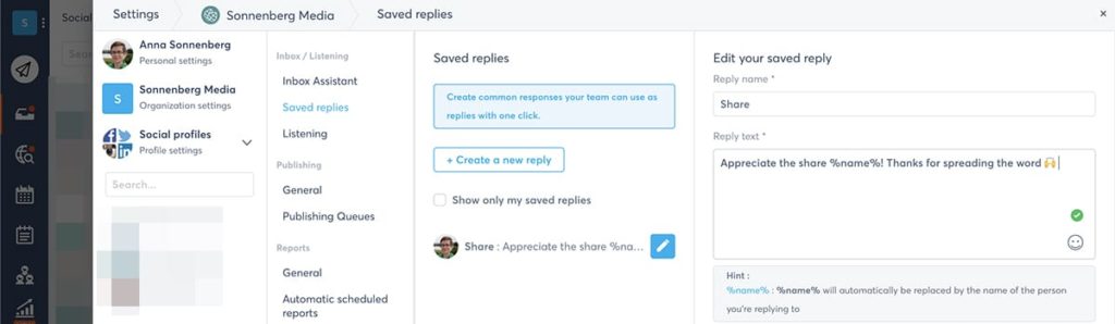 Twitter best practices - saved replies