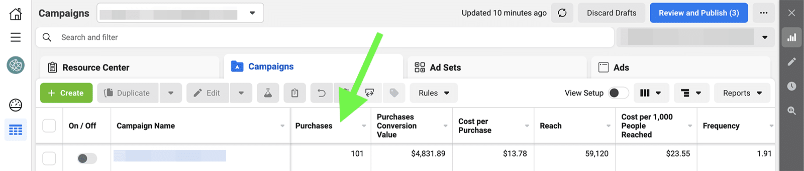 Facebook Ads conversion metrics